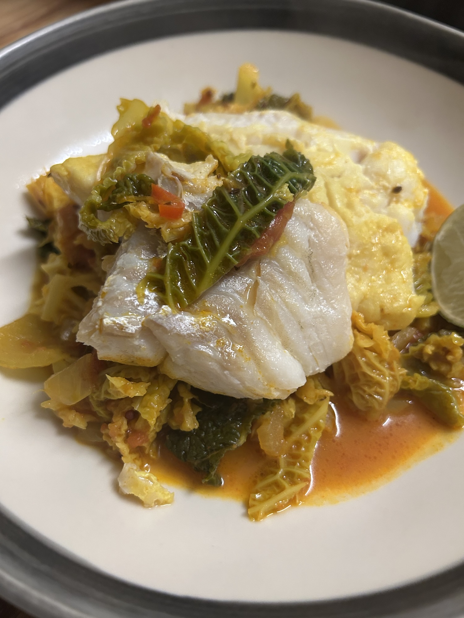 Cod Cabbage Cod with spiced cabbage – Home Cooking for everyone.